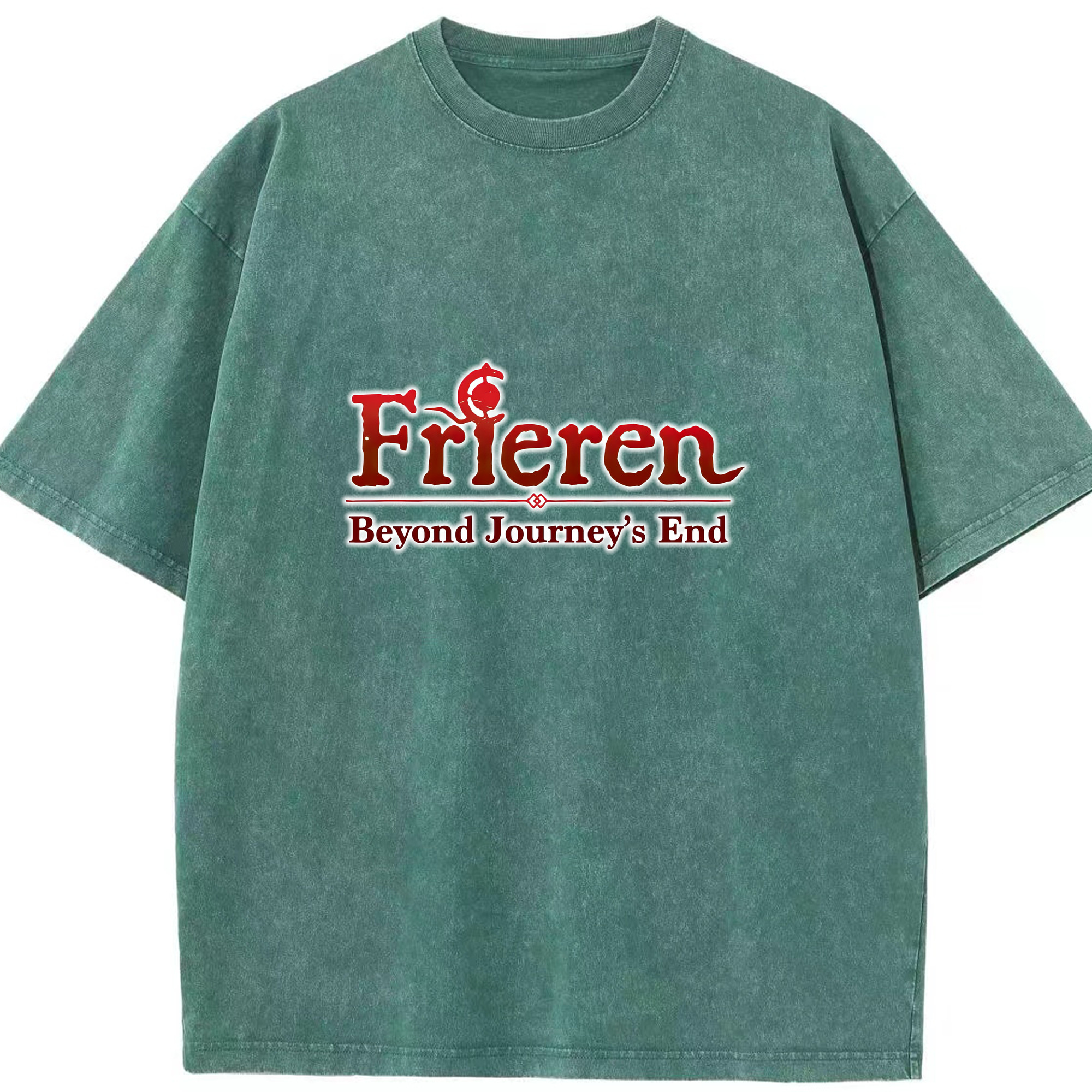 （画像用） 葬送のフリーレン Frieren 綿100% ヴィンテージ風 半袖Tシャツ（フロントプリント）
